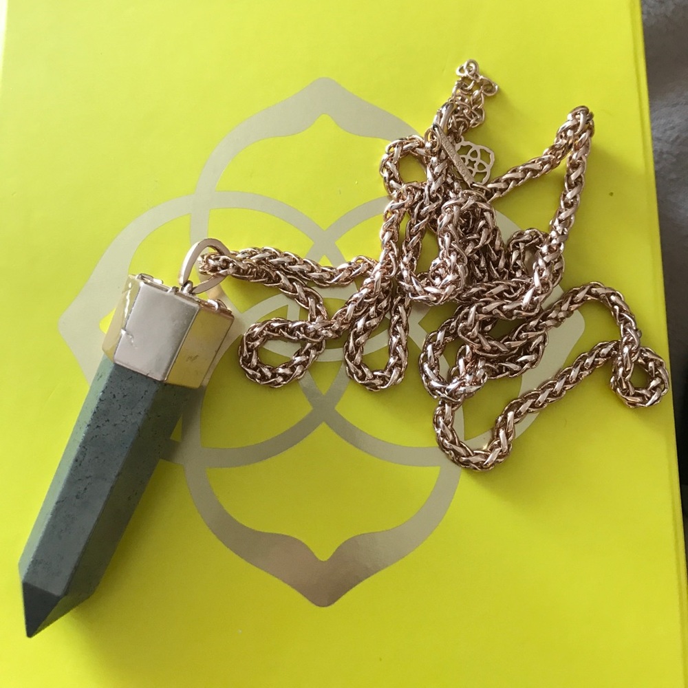 Kendra Scott silver agate necklace